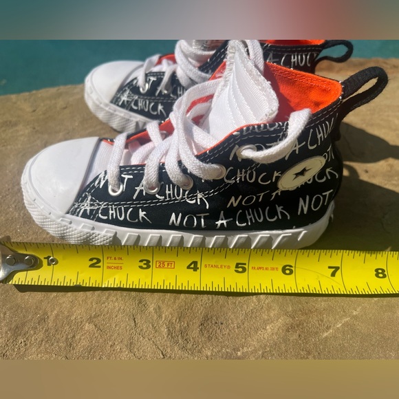 Converse Untitled Hi Top Sneaker Toddler Size 9 Black White "Not A Chuck" - Picture 10 of 12